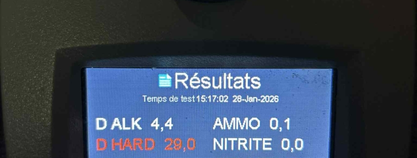 test d'eau avec ordinateur